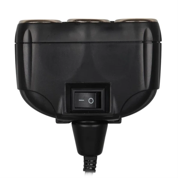 Olesson 1634 12-24V Tek USB Girişli 120W 80Cm Kablolu Dijital Voltaj Ekranlı 3'Lü Araç Çakmak Çoklayıcı - 3