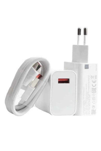 Beyaz Ultra Plus Hızlı Şarj Seti Şarj Adaptörü ve Kablosu 67W - Resim 2