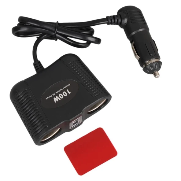 Olesson 1645 12-24V Tek USB Girişli 100W 70Cm Kablolu 2'Li Araç Çakmak Çoklayıcı - 5