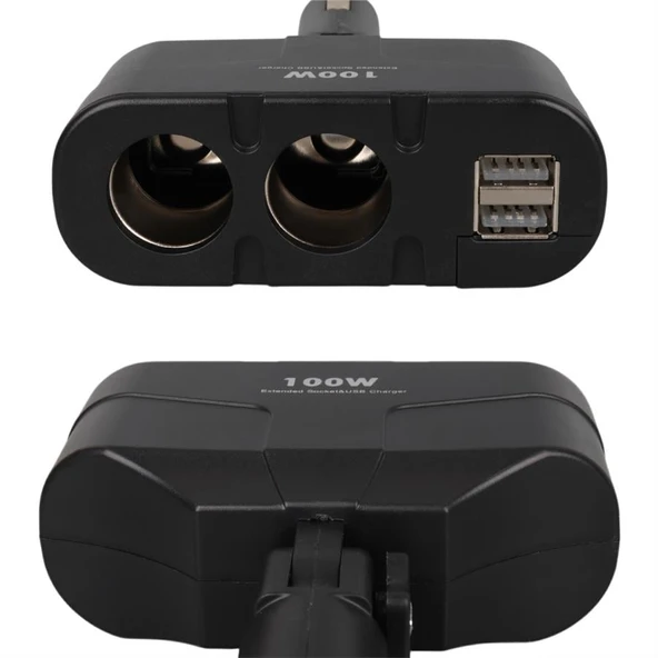 Olesson 1652 12-24V Çift USB Girişli 100W 2'Li Araç Çakmak Çoklayıcı - 4