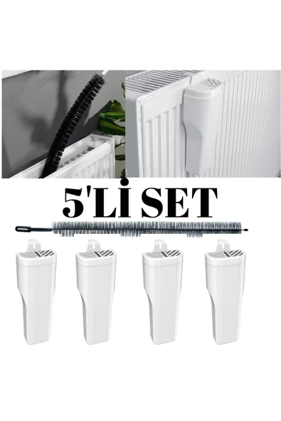 Ar Armese 5'li Set 4 Adet Kalorifer Petek Oda Nemlendirici 1 Adet Kalorifer Temizleme Fırçası Seti