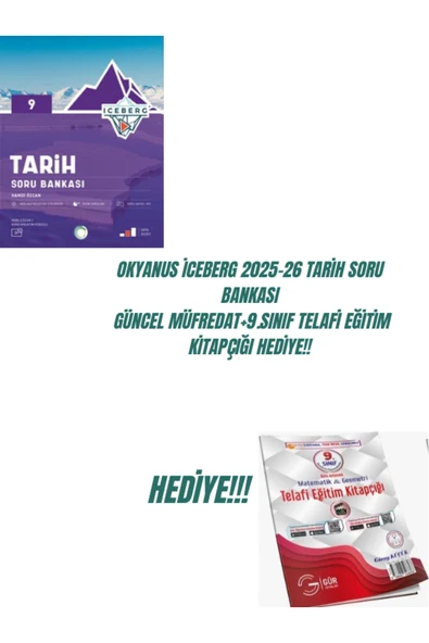 OKYANUS 9 İCEBERG TARİH SORU BANKASI 2025-26 +9.SINIF TELAFİ EĞİTİM KİTAPÇIĞI HEDİYE!! ürün görseli