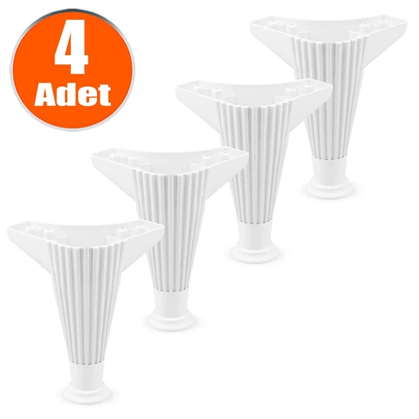 Mobilya Kanepe Koltuk Tv Ünitesi Konsol Puf Ayağı 17 Cm Beyaz Baza Ayakları (4 ADET)