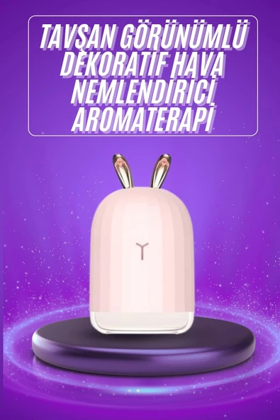 Aromaterapi Hava Nemlendirici Dekoratif USB Şarjlı Tavşan Nemlendirici