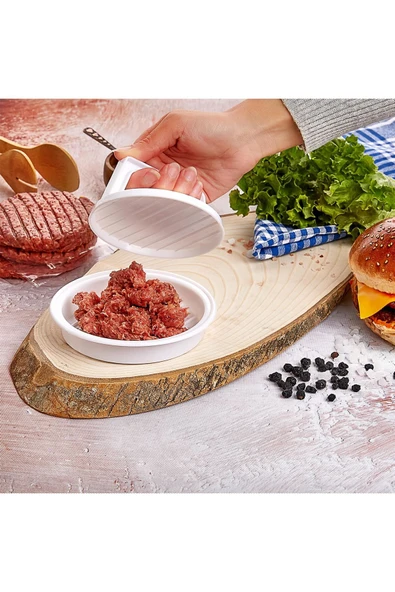 Ar Armese 2 Adet Hamburger Köfte Kalıbı Köfte Presi Şekillendirici Kp-104 Pratik Köfte Yapma Aparatı - 5