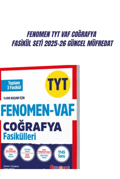 FENOMEN TYT VAF COĞRAFYA FASİKÜL SETİ 2025-26 ürün görseli