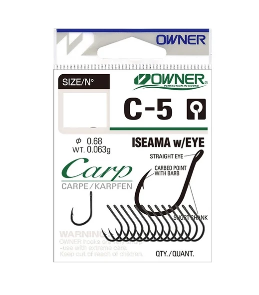 OWNER 53265 C-5 CARP ISEAMA w/EYE Sazan İğnesi No:3 - Resim 2