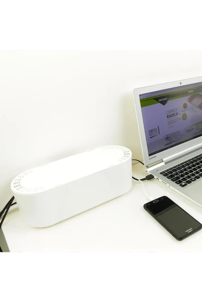 Ar Armese Kablo Düzenleyici Çoklu Priz Kutusu Kablo Organizer - Resim 5