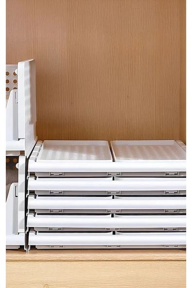 Ar Armese 3 Adet Çok Amaçlı Kayar Raf Dolap Içi Fonksiyonel Kıyafet Düzenleyici Hareketli Raf "kahverengi" - Resim 6