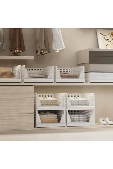 Ar Armese 3 Adet Çok Amaçlı Kayar Raf Dolap Içi Kıyafet Ve Ev Aksesuarı Düzenleyici Hareketli Raf "beyaz" ürün görseli 1