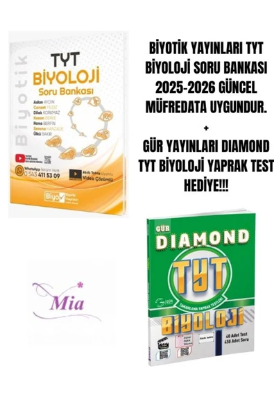 BİYOTİK YAYINLARI TYT BİYOLOJİ SORU BANKASI HEDİYELİ ürün görseli