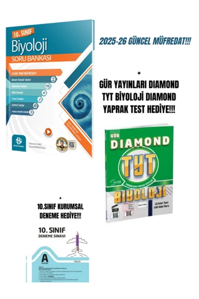 BİLGİ SARMAL 10 BİYOLOJİ SORU BANKASI 2025-26 GÜNCEL MÜFREDAT+HEDİYELİ!!! ürün görseli