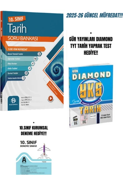 BİLGİ SARMAL 10 TARİH SORU BANKASI 2025-26 GÜNCEL MÜFREDAT+HEDİYELİ!! - 1