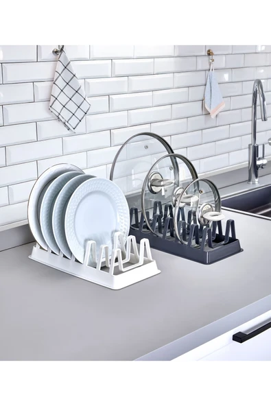 Ar Armese 2 Adet Raffy 6 Bölmeli Tencere Kapak Tabak Düzenleyici Organizer G-234 - 1