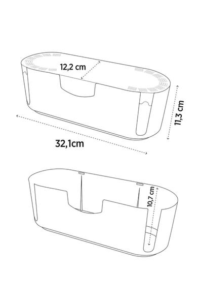 Ar Armese Kablo Düzenleyici Çoklu Priz Kutusu Kablo Organizer - Resim 2