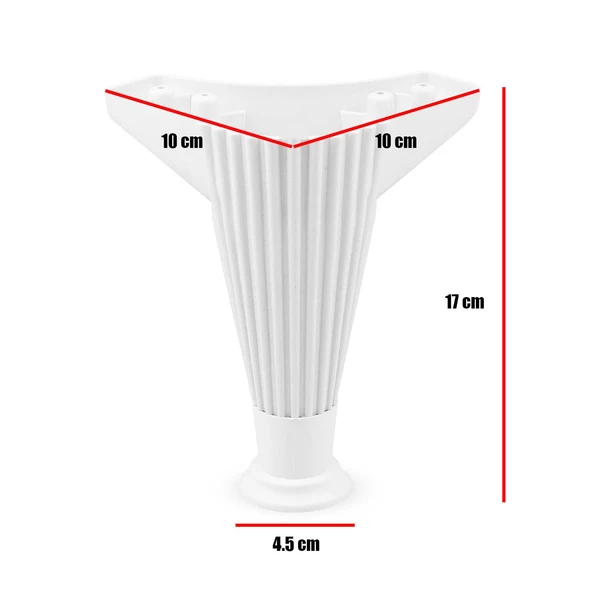 Mobilya Kanepe Koltuk Tv Ünitesi Konsol Puf Ayağı 17 Cm Beyaz Baza Ayakları (4 ADET) - 3