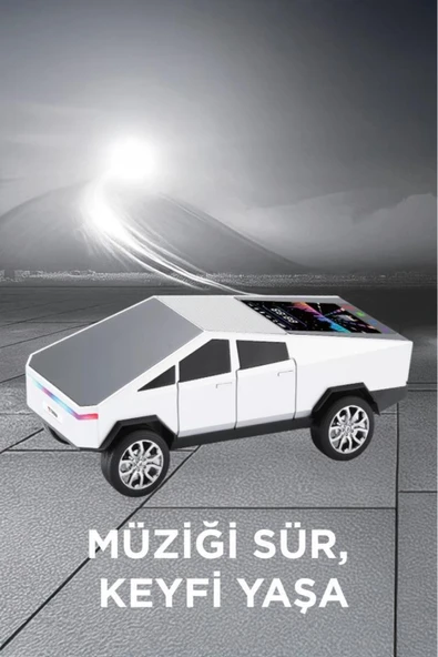 D68 CyberTruck Araba Tasarımlı Led Ekranli Radyolu Bluetooth Hoparlör 15W Güçlü Ses RGB LED /TWS/USB - 11