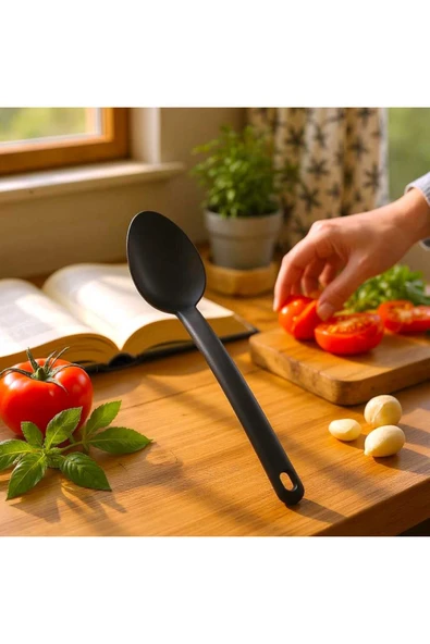 Ar Armese Teflon Kaşık – 220°C Isıya Dayanıklı, 32 cm, Çizmez Yüzey, Uzun Saplı Mutfak Kepçesi - Resim 2