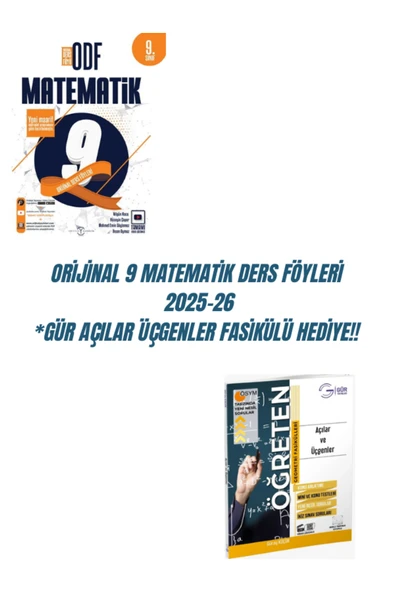 ORİJİNAL 9 MATEMATİK DERS FÖYLERİ 2025-26 *GÜR AÇILAR ÜÇGENLER FASİKÜLÜ HEDİYE!! ürün görseli