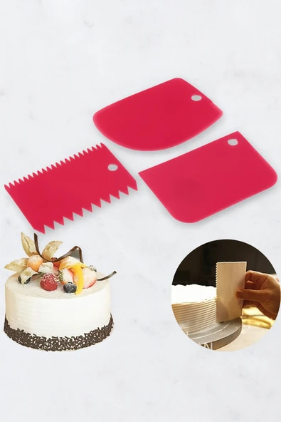 Ar Armese 3'lü Hamur Kazıyıcı Set ( Kesici Kazıyıcı Dekoratör ) Kp-101 - 3