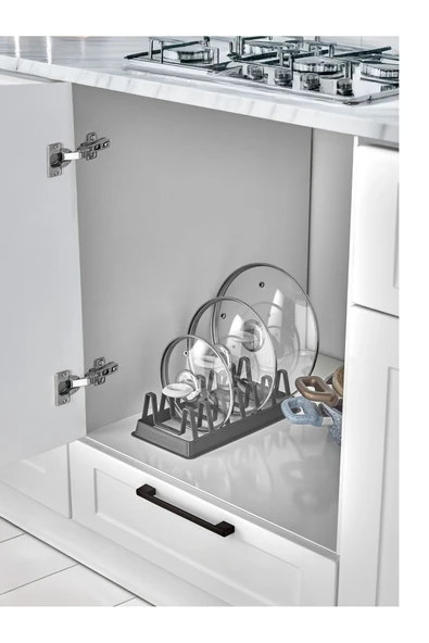 Ar Armese 1 Adet Raffy 6 Bölmeli Tencere Kapak Tabak Düzenleyici Organizer G-234 - Resim 3