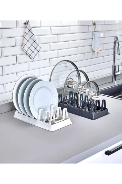 Ar Armese 1 Adet Raffy 6 Bölmeli Tencere Kapak Tabak Düzenleyici Organizer G-234 ürün görseli