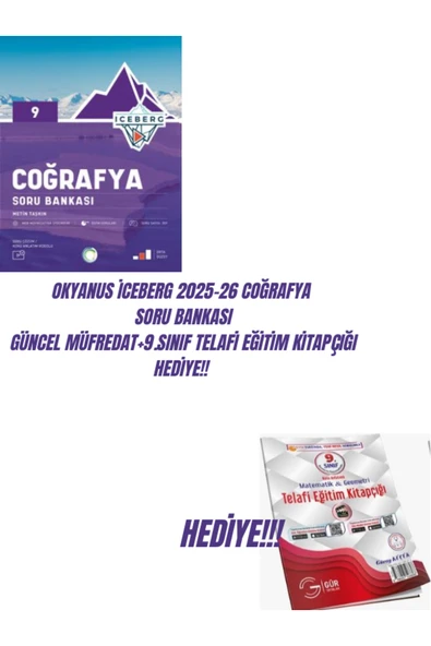 OKYANUS 9 İCEBERG COĞRAFYA SORU BANKASI 2025-26+9.SINIF TELAFİ EĞİTİM KİTAPÇIĞI HEDİYE!! ürün görseli