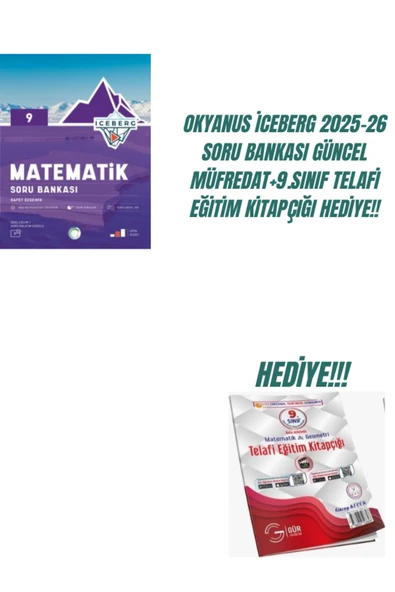 OKYANUS 9 İCEBERG MATEMATİK SORU BANKASI 2025-26 +9.SINIF TELAFİ EĞİTİM KİTAPÇIĞI HEDİYE!! ürün görseli