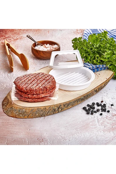 Ar Armese 2 Adet Hamburger Köfte Kalıbı Köfte Presi Şekillendirici Kp-104 Pratik Köfte Yapma Aparatı - 8