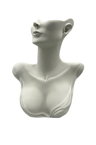 Polyester Malzeme Beyaz Renk 33 / 26 cm Takı Sergileme Mankeni - Resim 2