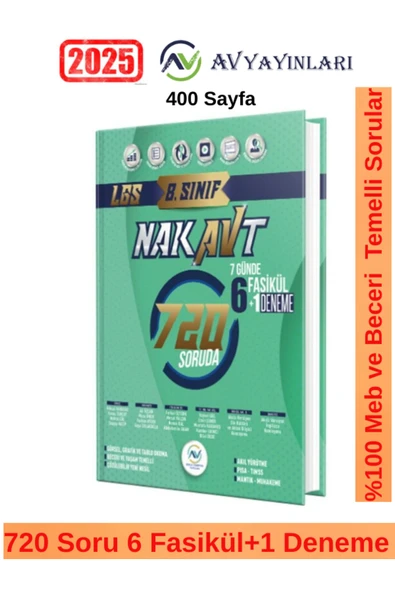 Av Yayınları Av Akıllı Versiyon Yayınları 8. Sınıf LGS Tam Tekrar Nakavt 7 Günde Fasikül Deneme ürün görseli