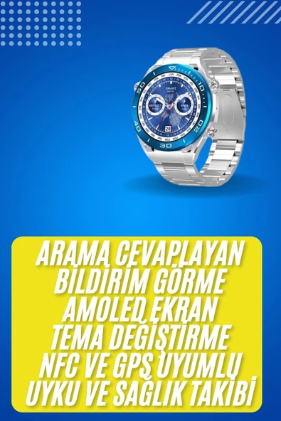 2025 Model Yuvarlak Ekran Android ve İOS Uyumlu GPS Takibi Yapabilen Akıllı Saat - Resim 2