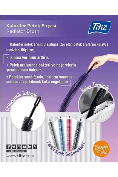 Ar Armese 5'li Set 4 Adet Kalorifer Petek Oda Nemlendirici 1 Adet Kalorifer Temizleme Fırçası Seti - 7