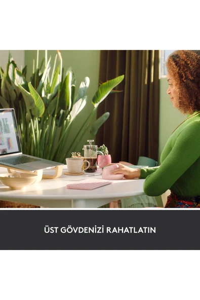 logitech Lift Sessiz Kablosuz Ergonomik Dikey Mouse - Pembe - Resim 4
