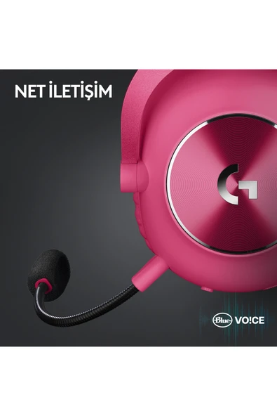 logitech G PRO X 2 LIGHTSPEED Kablosuz DTS:X Headphone 2.0 - 7.1 Surround Ses Oyun Kulaklığı - Pembe - Resim 7