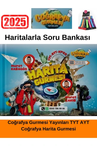 Coğrafya Gurmesi Yayınları TYT AYT Coğrafya Harita Gurmesi+Kalemlik(Yeni Ürün) - Resim 2