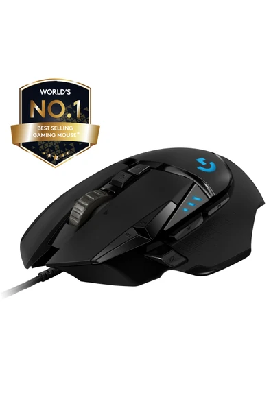logitech G G502 HERO LIGHTSYNC 25.600 DPI Yüksek Performanslı Kablolu Oyuncu Mouse - Siyah - Resim 2