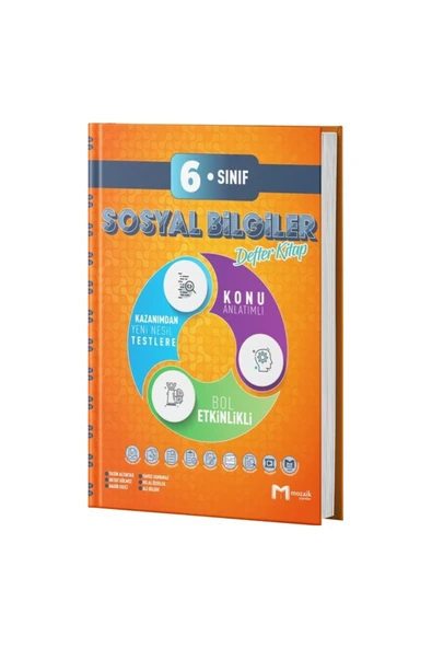 Mozaik Yayınları Mozaik 6. Sınıf Sosyal Bilgiler İntro Defter Kitap Yeni 2025 ürün görseli
