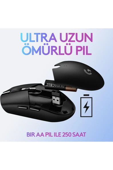 logitech G G305 Lightspeed 12.000 Dpı Kablosuz Beyaz Oyuncu Mouse - 910-005292 - Resim 4