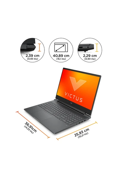 HP Victus 16-R0071NT GTI2TB Intel Core i7 13700H 32GB 2TB SSD RTX4070 Freedos 16.1” FHD 8V898EA - 5
