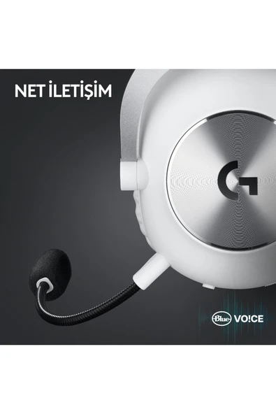 logitech G PRO X 2 LIGHTSPEED Kablosuz DTS:X Headphone 2.0 - 7.1 Surround Ses Oyun Kulaklığı - Beyaz - Resim 7