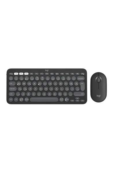 logitech Pebble 2 Combo Çoklu Sessiz Kablosuz Türkçe Q Klavye Mouse Seti - Grafit 920-012245 - 1