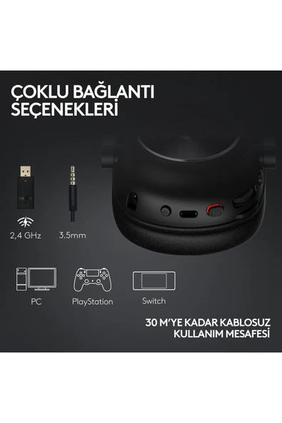 logitech G PRO X 2 LIGHTSPEED Kablosuz DTS:X Headphone 2.0 - 7.1 Surround Ses Oyun Kulaklığı - Pembe - Resim 5