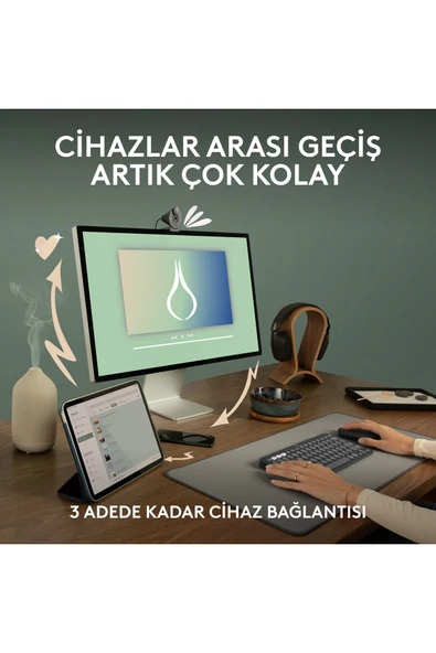 logitech M350s Pebble 2 Bluetooth Kablosuz Sessiz Kompakt Mouse - Beyaz - Resim 3