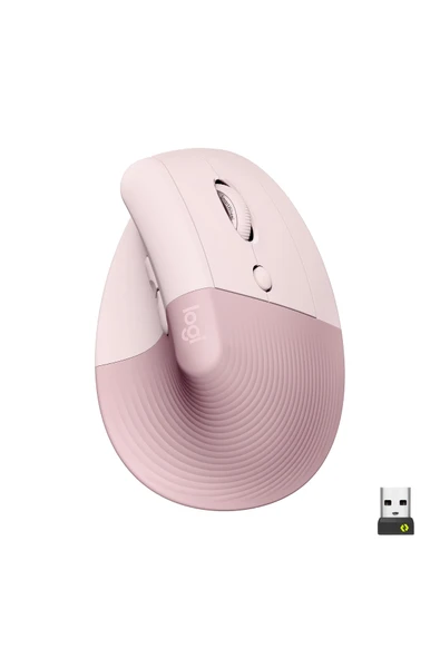 logitech Lift Sessiz Kablosuz Ergonomik Dikey Mouse - Pembe ürün görseli