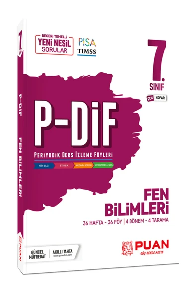 7. Sınıf Fen Bilimleri P-dif Konu Anlatım Föyleri ürün görseli