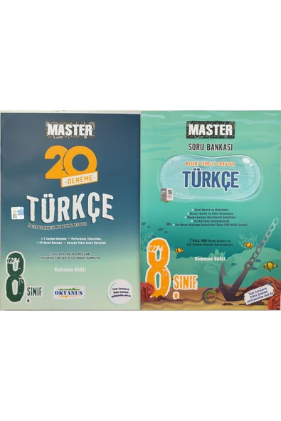 8. SINIF TÜRKÇE MASTER SORU BANKASI VE DENEME SINAVI SETİ 2023 ürün görseli