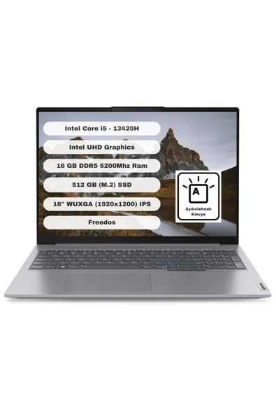 LENOVO Thinkbook 16 G6 IRL Intel Core i5 13420H 16GB 512GB SSD 16'' WUXGA Freedos Gri 21KH00SXTR ürün görseli