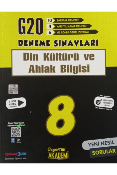 8.Sınıf Din Kültürü ve Ahlak Bilgisi 20 li Deneme Sınavı Üçgen Yayıncılık ürün görseli