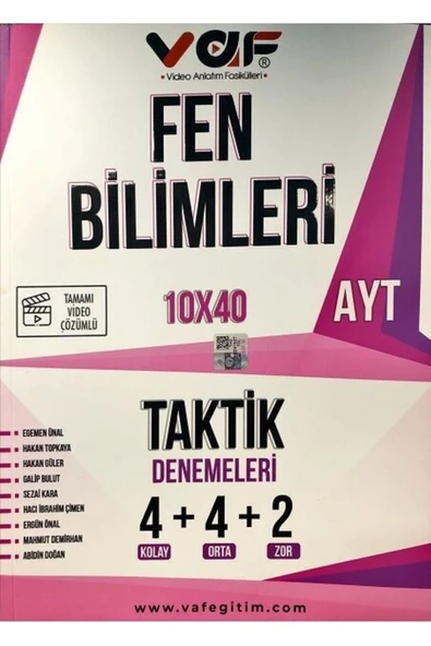VAF AYT FEN BİLİMLERİ TAKTİK DENEMELERİ ürün görseli